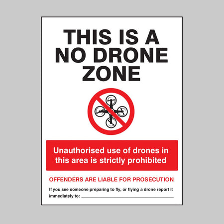No Drone Zone Sign - Ready Set SuppliedNo Drone Zone SignRigid Plastic13676K