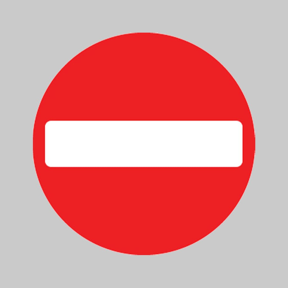 No Entry Class RA1 600mm Diameter Circle With Channelling Sign - Ready Set SuppliedNo Entry Class RA1 600mm Diameter Circle With Channelling Sign56573