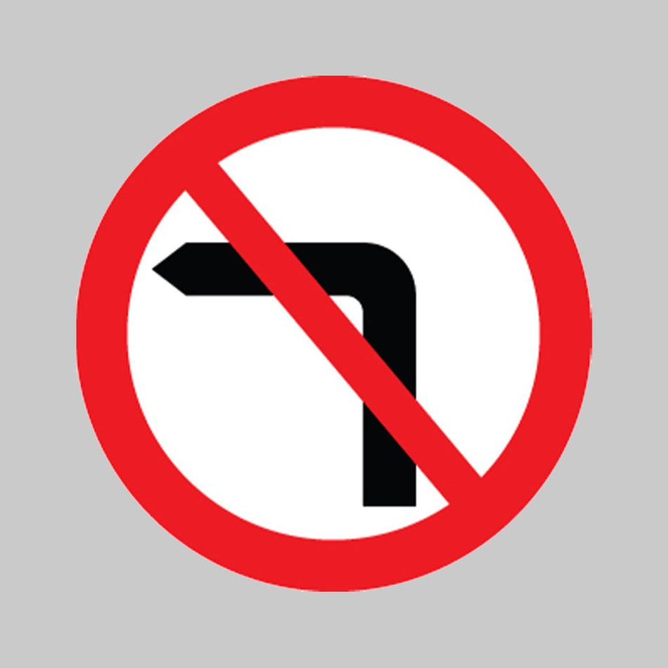 No Left Turn Class RA1 600mm Diameter Circle With Channelling Sign - Ready Set SuppliedNo Left Turn Class RA1 600mm Diameter Circle With Channelling Sign56574