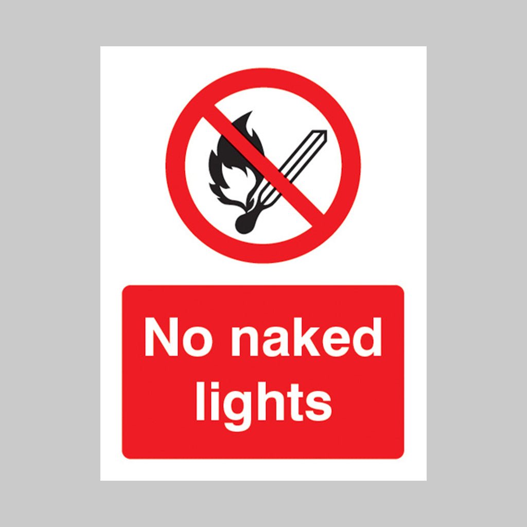 No Naked Flames Sign - Ready Set SuppliedNo Naked Flames SignRigid Plastic13005E