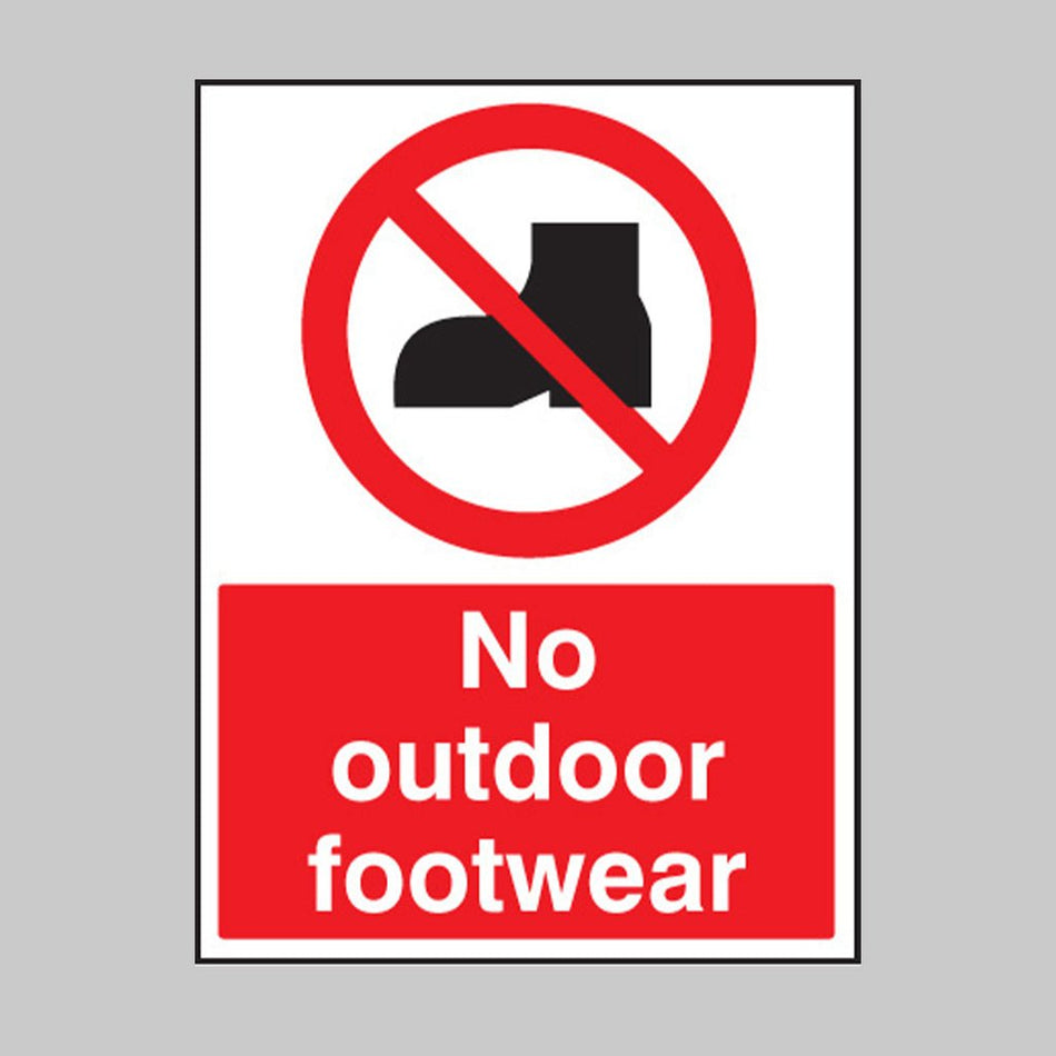 No Outdoor Footwear Sign - Ready Set SuppliedNo Outdoor Footwear Sign13618E