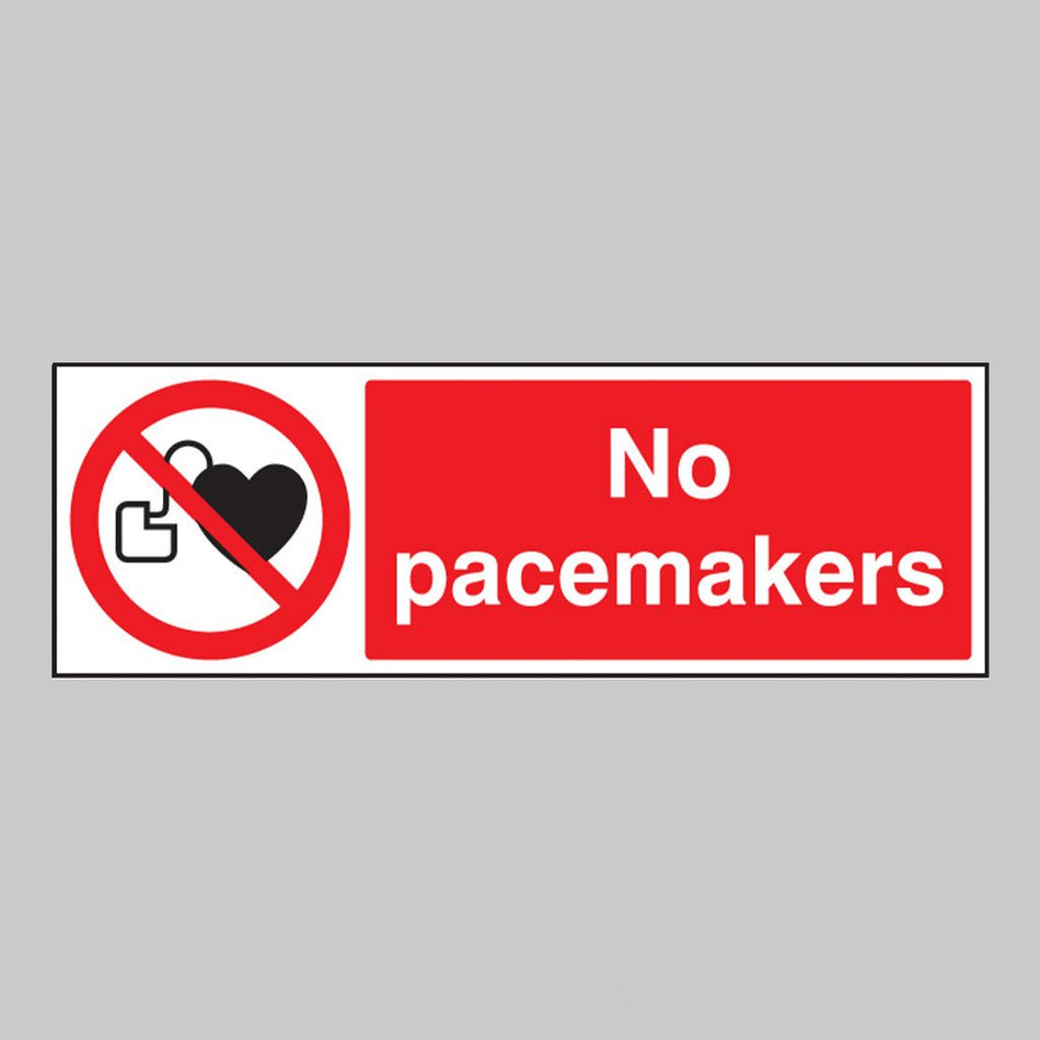 No Pacemakers Sign - Ready Set SuppliedNo Pacemakers SignRigid Plastic13235G