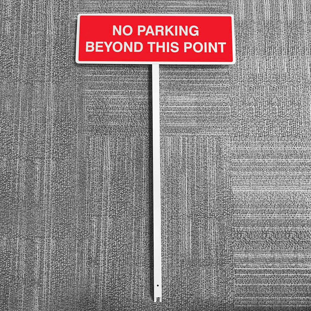 No Parking Beyond This Point Aluminium Verge Sign 450 x 150mm On Post 800mm High - Ready Set SuppliedNo Parking Beyond This Point Aluminium Verge Sign 450 x 150mm On Post 800mm High56581