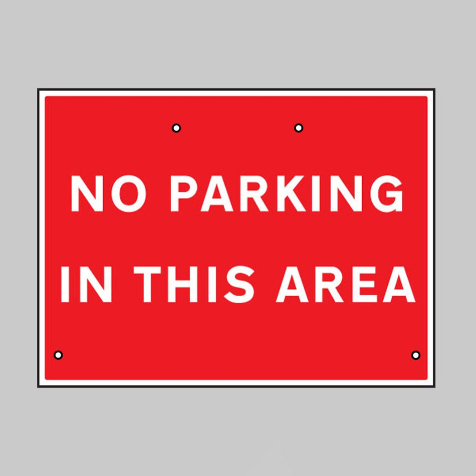 No Parking In This Area, 600 x 450mm Re-Flex Sign (3mm Reflective Polypropylene) - Ready Set SuppliedNo Parking In This Area, 600 x 450mm Re-Flex Sign (3mm Reflective Polypropylene)57571