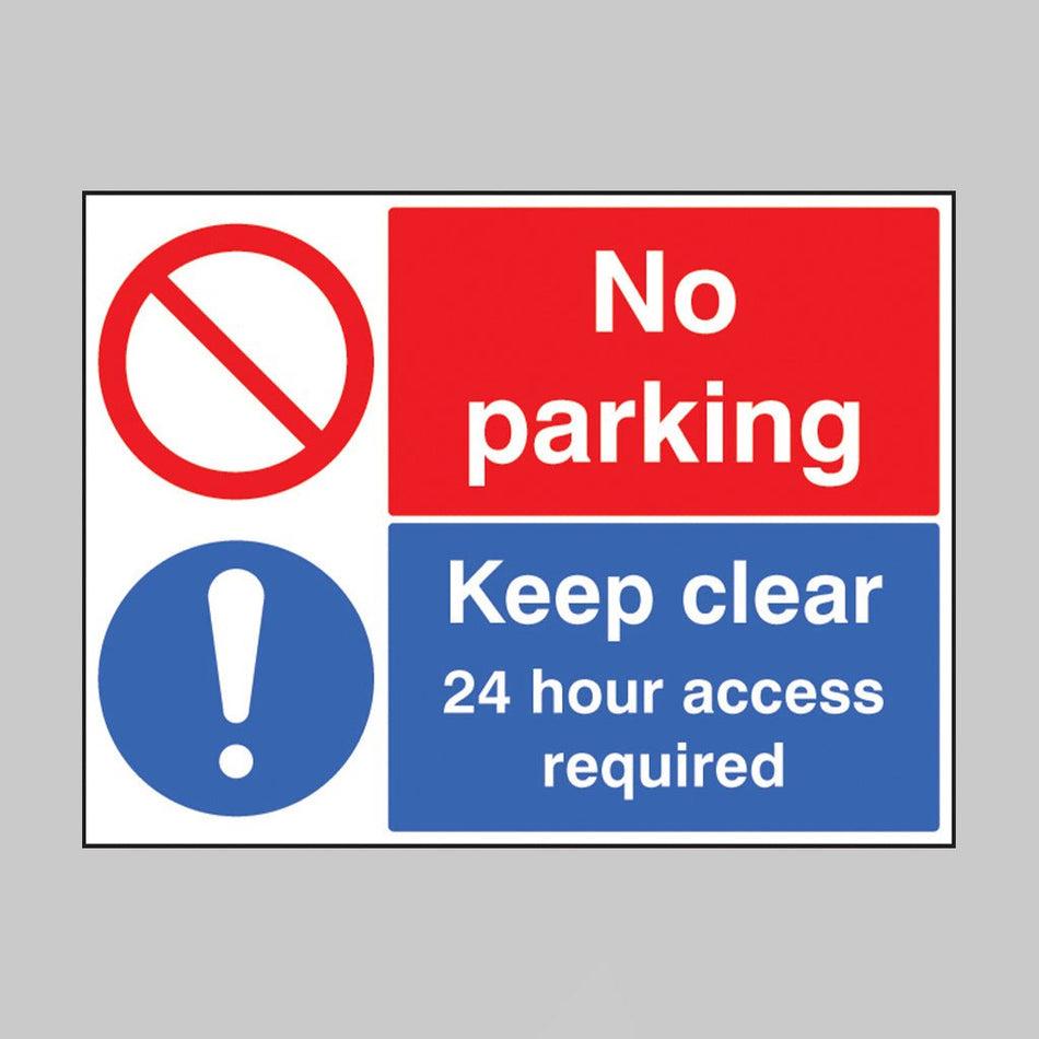 No Parking Keep Clear 24 Hour Access Required Sign - Ready Set SuppliedNo Parking Keep Clear 24 Hour Access Required SignRigid Plastic13211Q