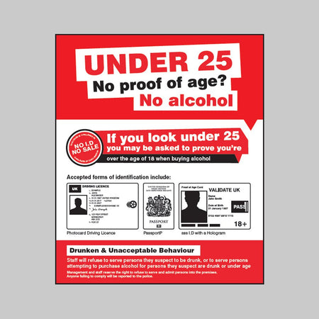 No Proof Of Age No Alcohol Sign - Ready Set SuppliedNo Proof Of Age No Alcohol SignRigid Plastic17109H