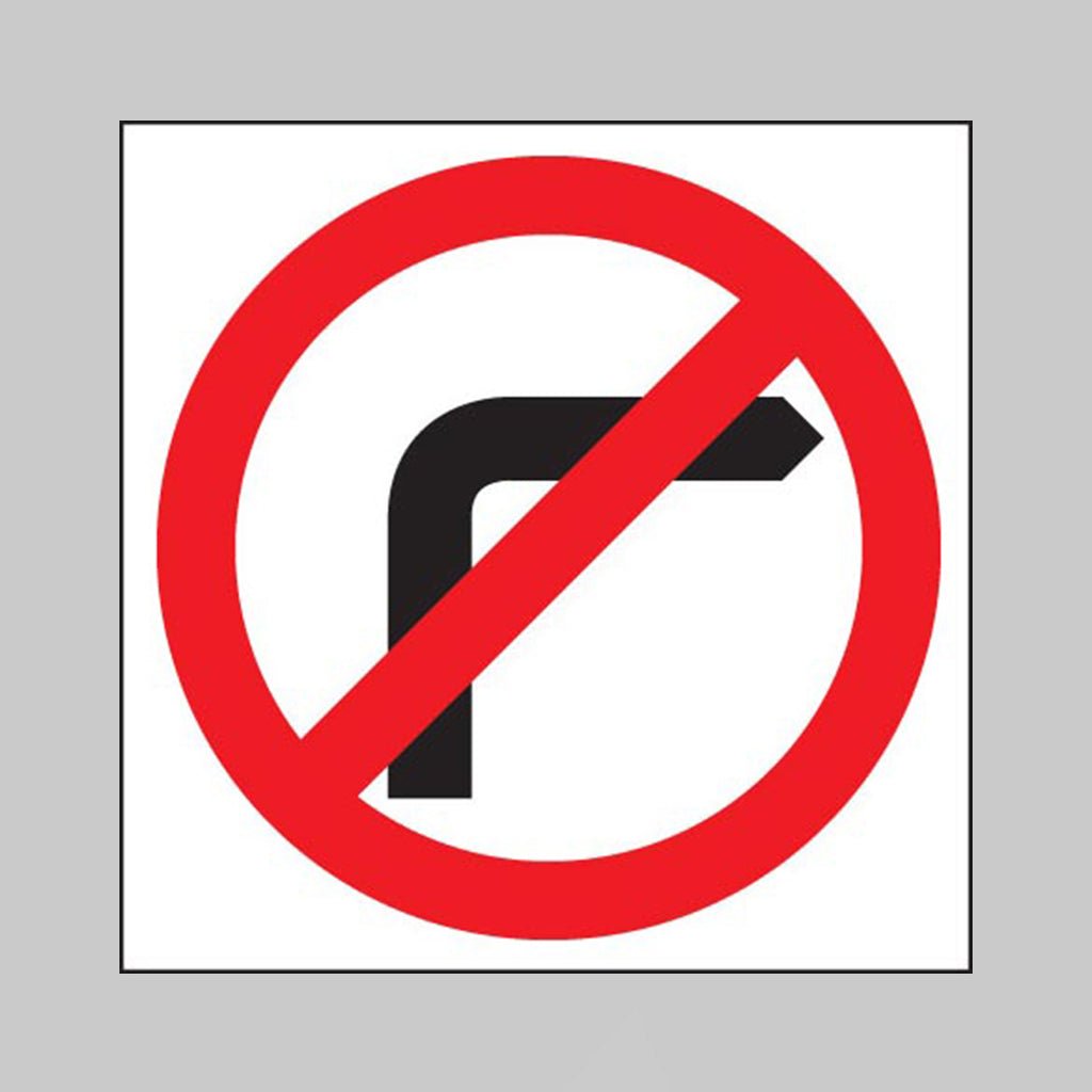 No Right Turn Sign - Ready Set SuppliedNo Right Turn SignRigid Plastic17546N