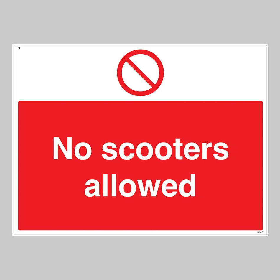 No Scooters Allowed Sign - Ready Set SuppliedNo Scooters Allowed SignRigid Plastic13679K
