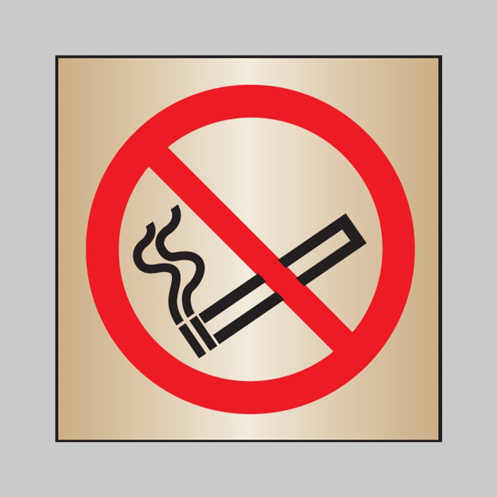 No Smoking 140 x 140mm Brass Sign - Ready Set SuppliedNo Smoking 140 x 140mm Brass Sign59048