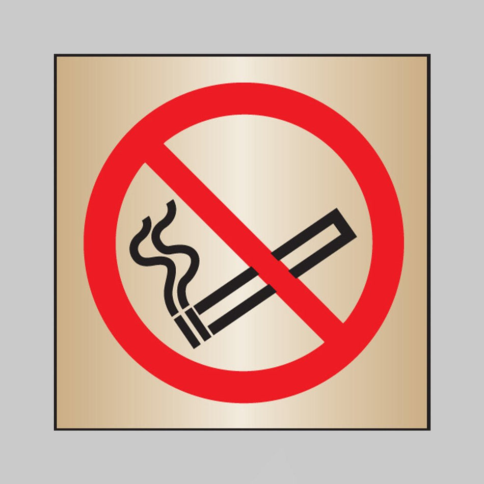 No Smoking 140 x 140mm Brass Sign - Ready Set SuppliedNo Smoking 140 x 140mm Brass Sign59048