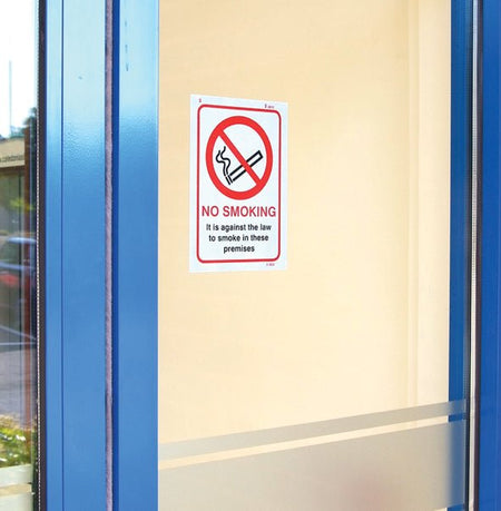 No Smoking Against The Law To Smoke In These Premises A5 Face Adhesive Sign - Ready Set SuppliedNo Smoking Against The Law To Smoke In These Premises A5 Face Adhesive Sign53020