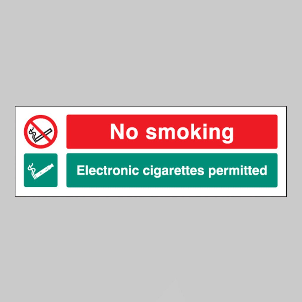 No Smoking Electronic Cigarettes Permitted Sign - Ready Set SuppliedNo Smoking Electronic Cigarettes Permitted SignRigid Plastic13085G