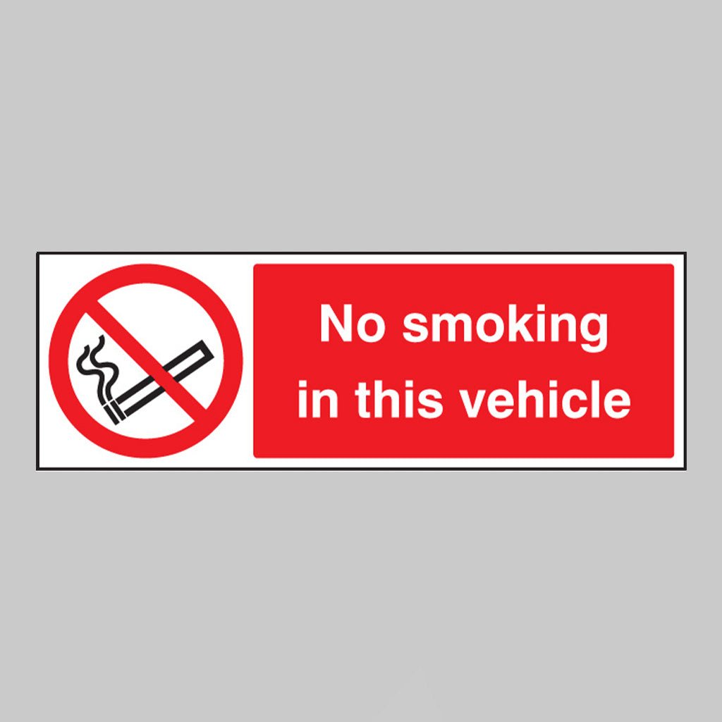 No Smoking In The Vehicle Sign - Ready Set SuppliedNo Smoking In The Vehicle SignSelf Adhesive Vinyl23008A