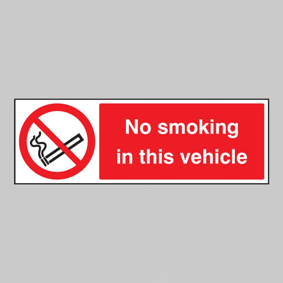 No Smoking In The Vehicle Sign - Ready Set SuppliedNo Smoking In The Vehicle SignSelf Adhesive Vinyl23008A