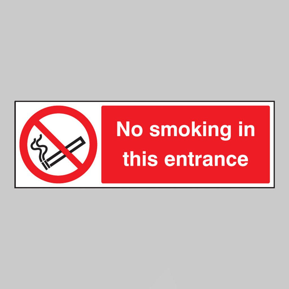 No Smoking In This Entrance Sign - Ready Set SuppliedNo Smoking In This Entrance SignRigid Plastic13023G