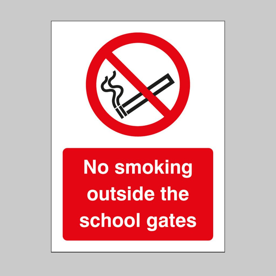 No Smoking Outside The School Gates Sign - Ready Set SuppliedNo Smoking Outside The School Gates SignRigid Plastic15462E