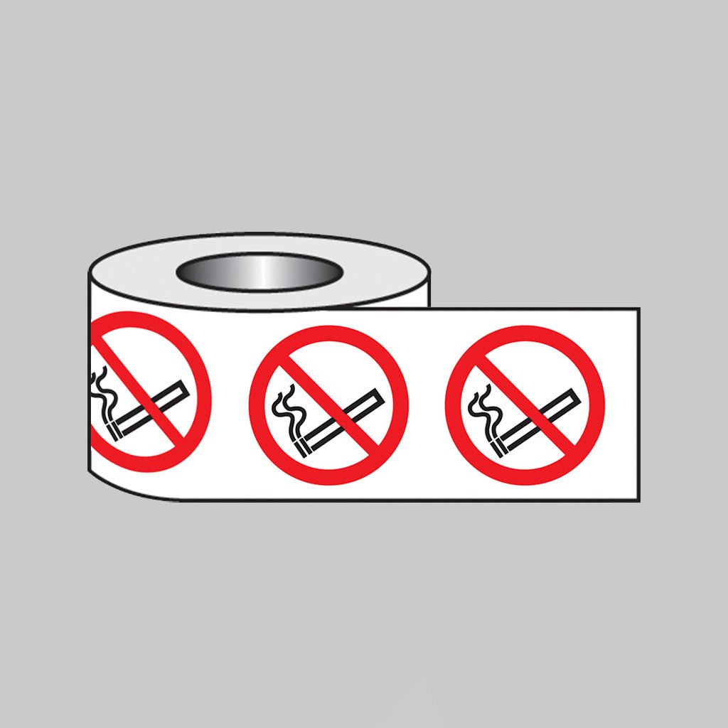 No Smoking Roll of 100 Self Adhesive Vinyl Labels 75mm Diameter - Ready Set SuppliedNo Smoking Roll of 100 Self Adhesive Vinyl Labels 75mm Diameter59763