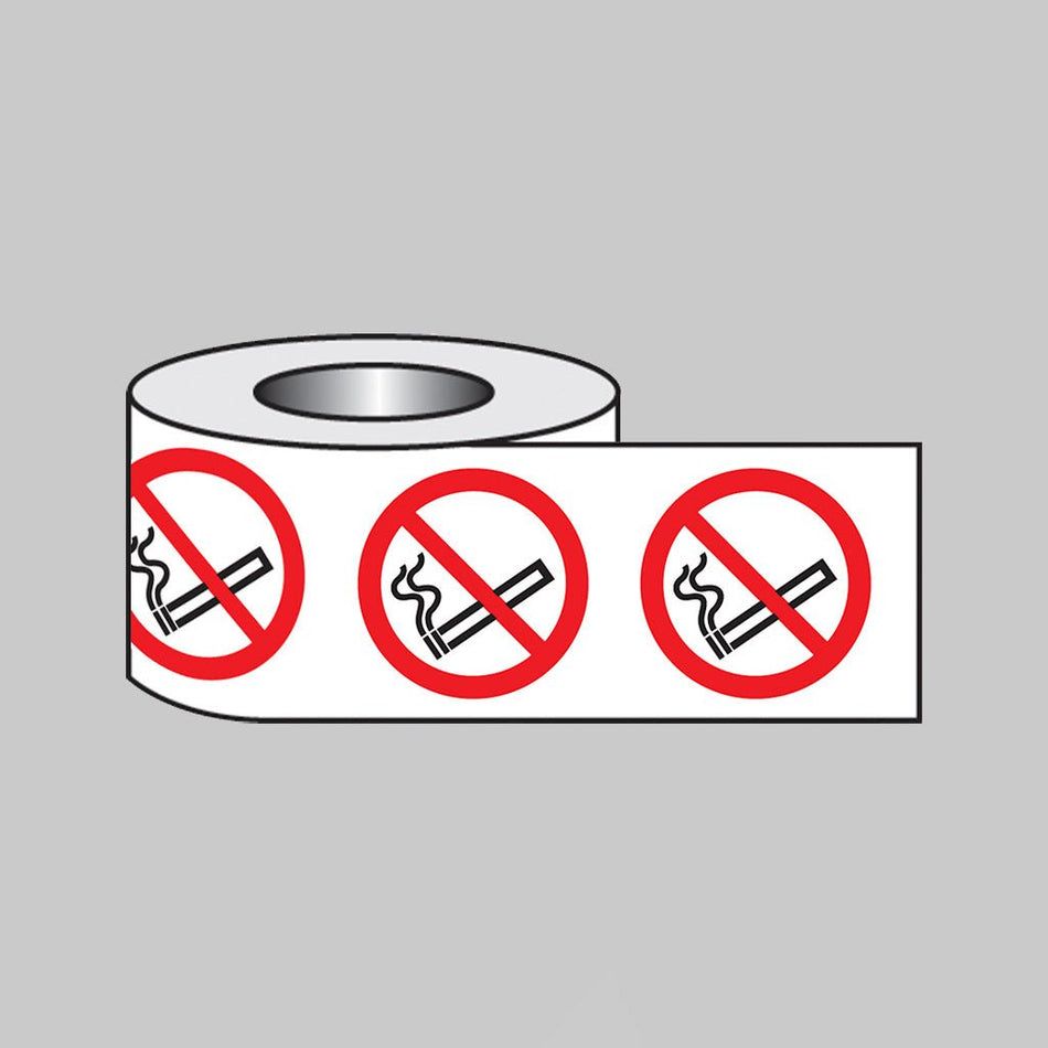 No Smoking Roll of 100 Self Adhesive Vinyl Labels 75mm Diameter - Ready Set SuppliedNo Smoking Roll of 100 Self Adhesive Vinyl Labels 75mm Diameter59763