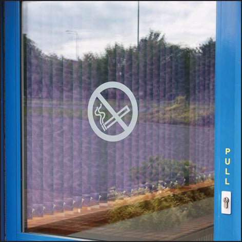 No Smoking Symbol Frosted Transfer 200mm Sign - Ready Set SuppliedNo Smoking Symbol Frosted Transfer 200mm Sign53041