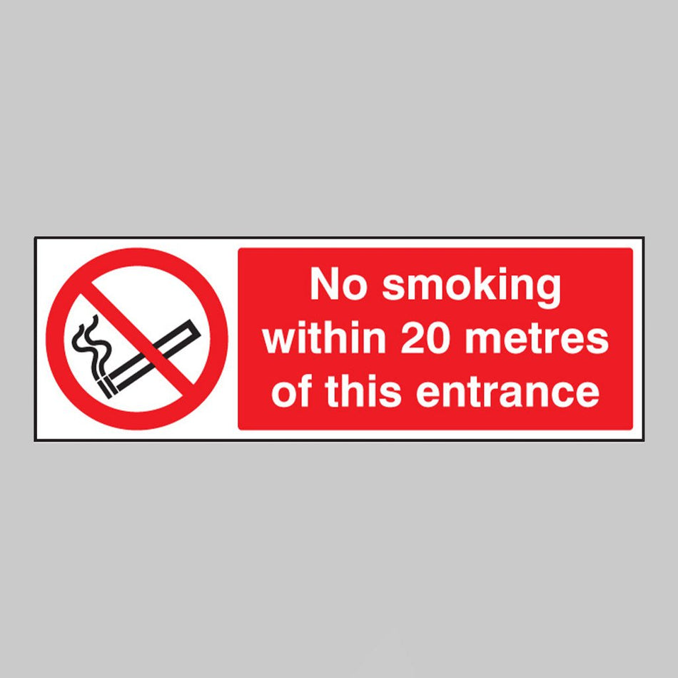No Smoking Within 20 Metres Of This Entrance Sign - Ready Set SuppliedNo Smoking Within 20 Metres Of This Entrance SignRigid Plastic13236G