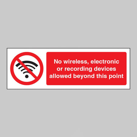No Wireless Electronic Or Recording Devices Sign - Ready Set SuppliedNo Wireless Electronic Or Recording Devices SignRigid Plastic13671G