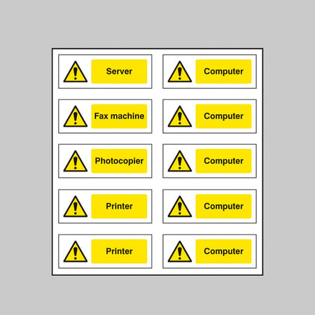 Office Labels (Various Machinery) Sheet of 10 Labels 40 x 18mm - Ready Set SuppliedOffice Labels (Various Machinery) Sheet of 10 Labels 40 x 18mm54040