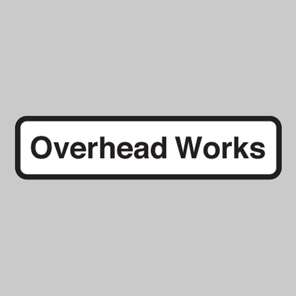 Overhead Works Fold Up Supplementary Text With Rust Proof Press Studs (600mm Variant - 735 x 150mm) Sign - Ready Set SuppliedOverhead Works Fold Up Supplementary Text With Rust Proof Press Studs (600mm Variant - 735 x 150mm) Sign56548