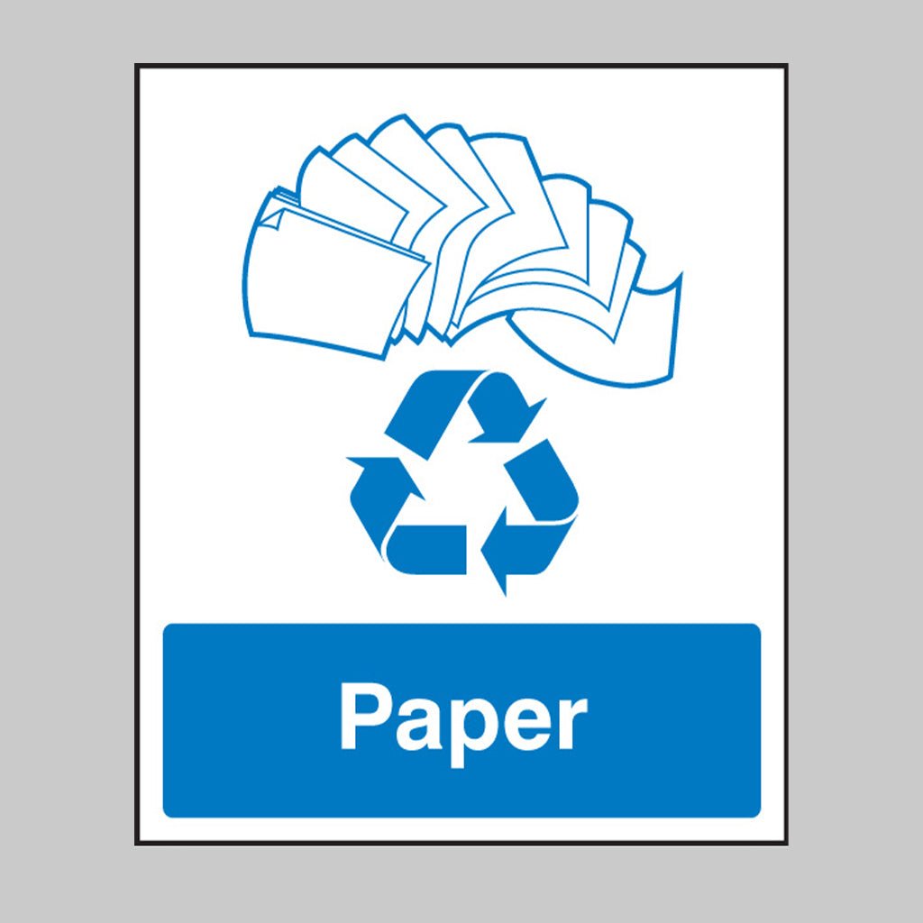 Paper Recycling Sign - Ready Set SuppliedPaper Recycling SignRigid Plastic16617H