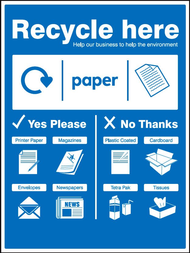 Paper - Wrap Recycle Here Sign - Ready Set SuppliedPaper - Wrap Recycle Here SignRigid Plastic16673H