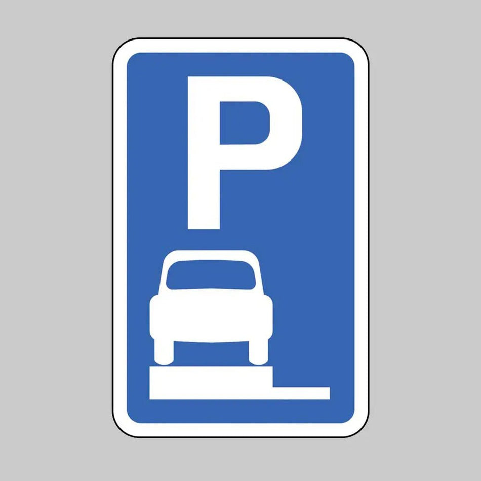 Parking Place Wholly On Verge Or Footway Class RA1 Permanent 270 x 420mm (3mm Aluminium Composite) With Channelling Sign - Ready Set SuppliedParking Place Wholly On Verge Or Footway Class RA1 Permanent 270 x 420mm (3mm Aluminium Composite) With Channelling Sign57461