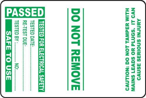 PAT Test Labels - Ready Set SuppliedPAT Test Labels54042