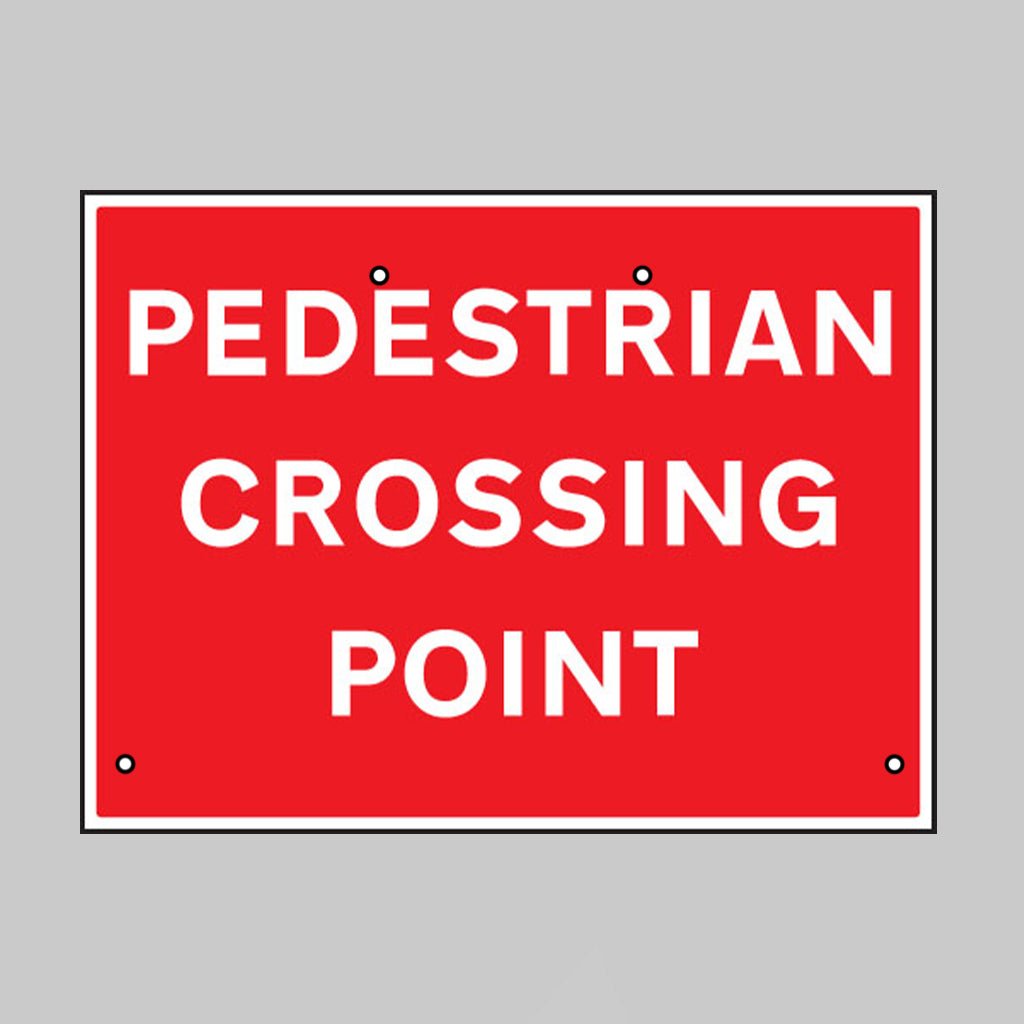 Pedestrian Crossing Point, 600 x 450mm Re-Flex Sign (3mm Reflective Polypropylene) - Ready Set SuppliedPedestrian Crossing Point, 600 x 450mm Re-Flex Sign (3mm Reflective Polypropylene)56471