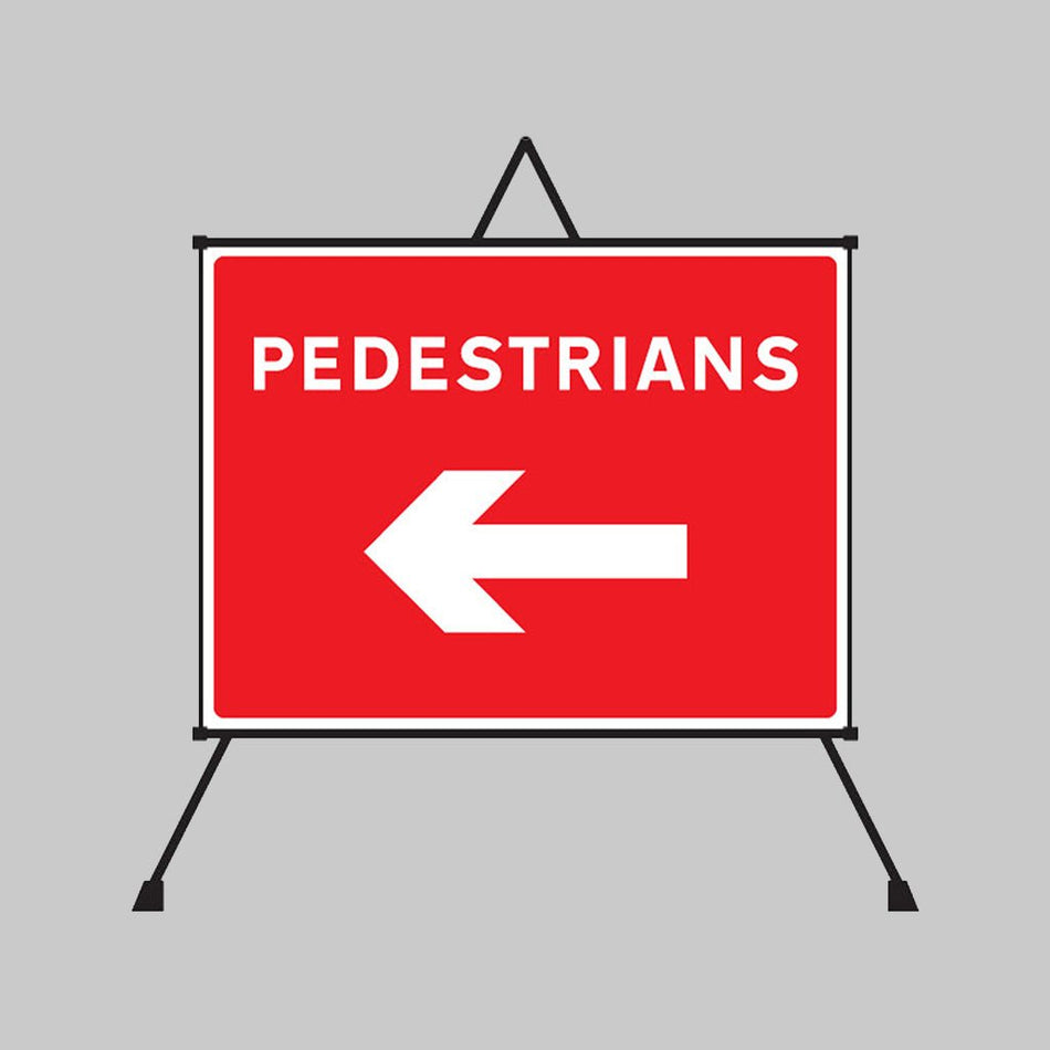 Pedestrians Arrow Left/Right Reflective Fold Up Sign 600 x 450mm - Ready Set SuppliedPedestrians Arrow Left/Right Reflective Fold Up Sign 600 x 450mm57628