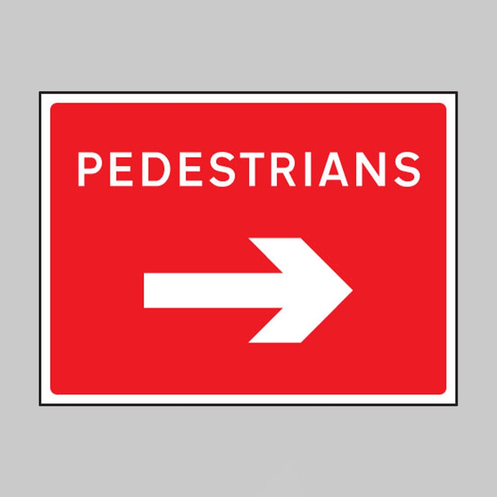 Pedestrians Arrow Right 1050 x 750mm Class RA1 Zintec Sign - Ready Set SuppliedPedestrians Arrow Right 1050 x 750mm Class RA1 Zintec Sign57901
