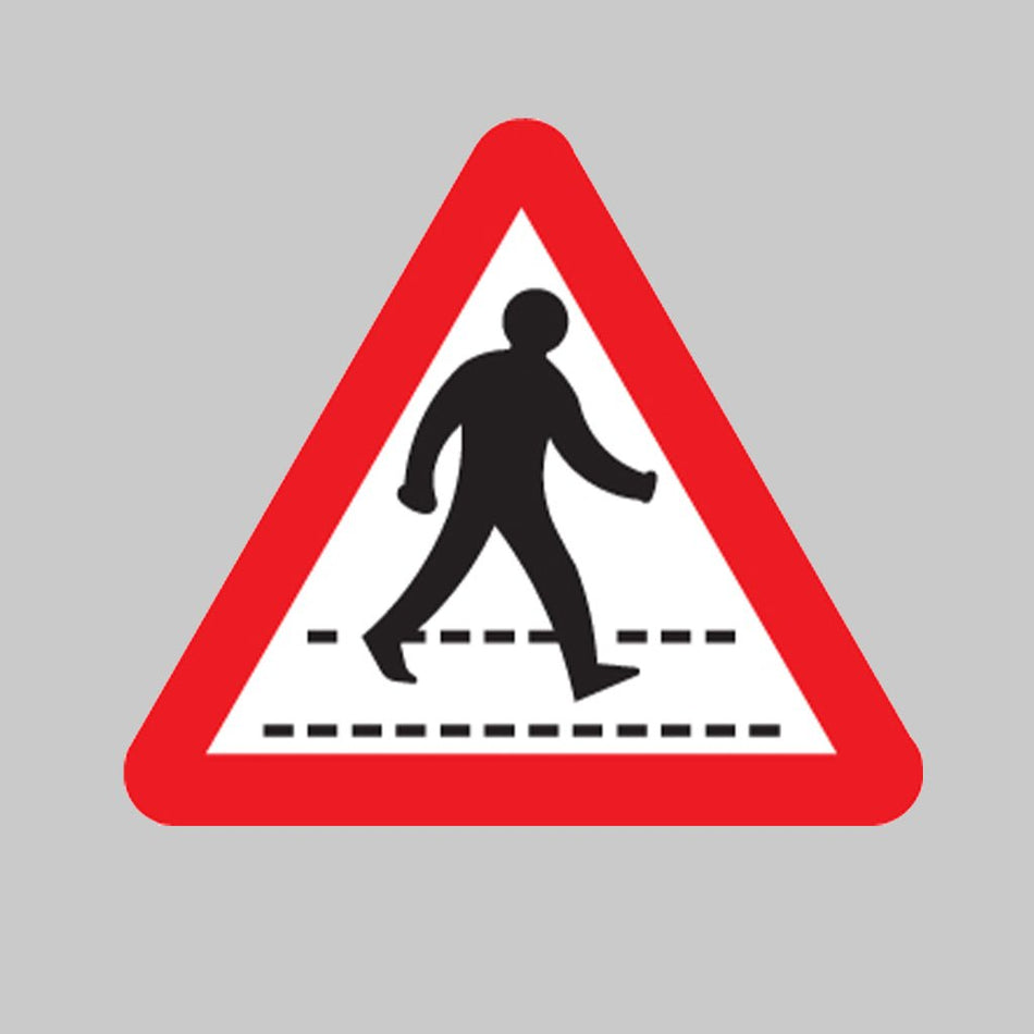 Pedestrians Crossing Ahead Class RA1 600mm Triangle With Channelling Sign - Ready Set SuppliedPedestrians Crossing Ahead Class RA1 600mm Triangle With Channelling Sign57893