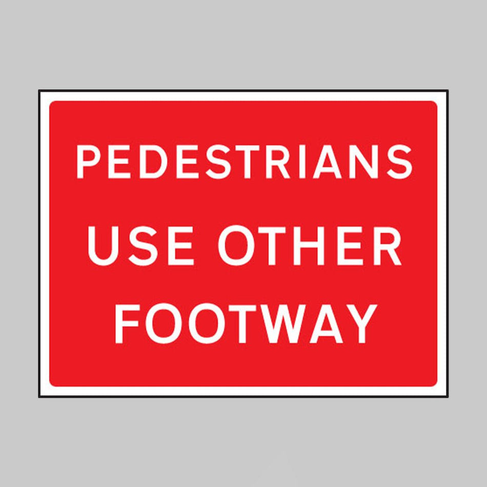Pedestrians Use Other Footway 600 x 450mm Class RA1 Zintec Sign - Ready Set SuppliedPedestrians Use Other Footway 600 x 450mm Class RA1 Zintec Sign57952