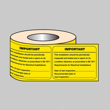Periodic Inspection Labels Roll of 100, 100 x 75mm - Ready Set SuppliedPeriodic Inspection Labels Roll of 100, 100 x 75mm59584