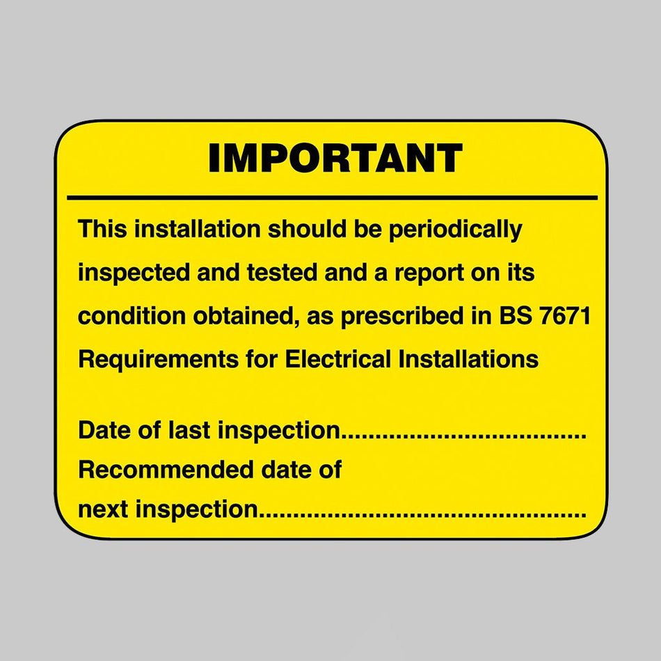 Periodic Inspection Labels Sheet of 9 Labels, 100 x 75mm - Ready Set SuppliedPeriodic Inspection Labels Sheet of 9 Labels, 100 x 75mm54064