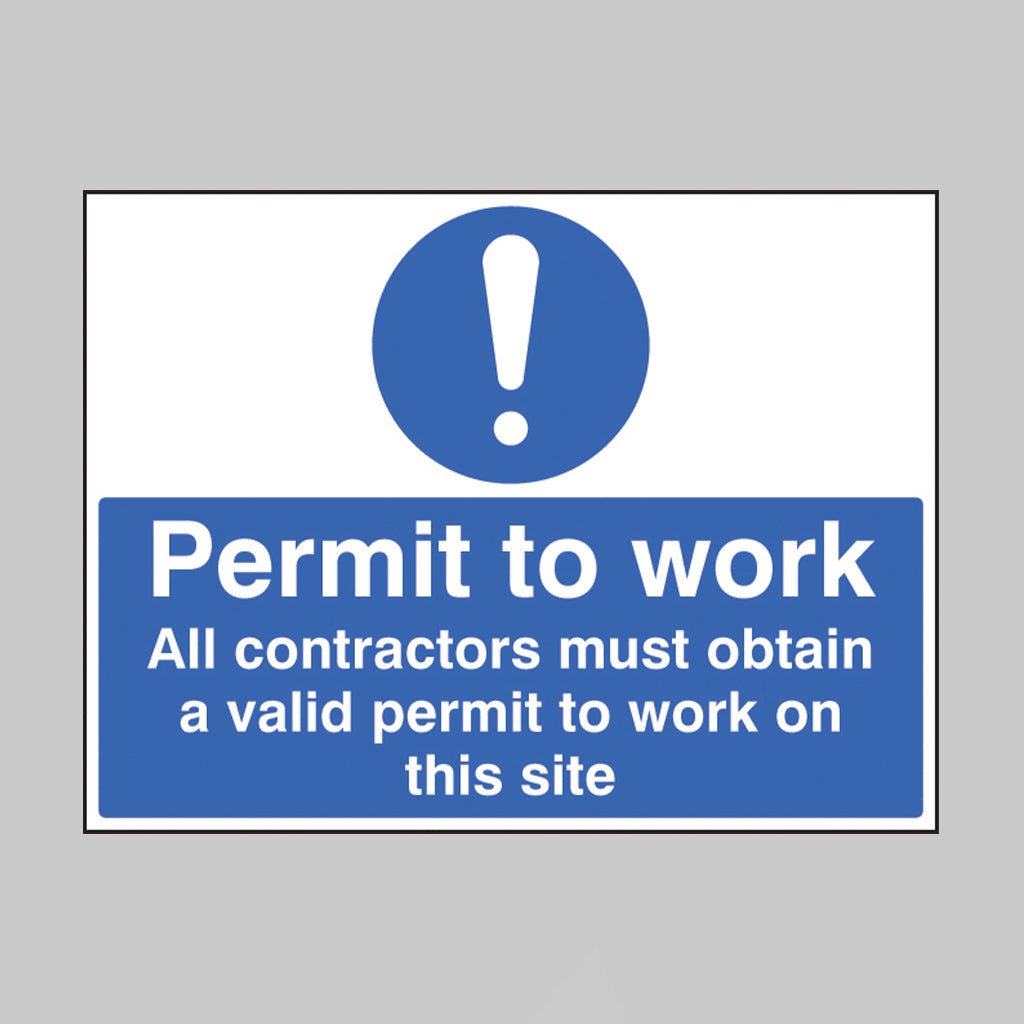 Permit To Work All Contractors Must Obtain A Permit Sign - Ready Set SuppliedPermit To Work All Contractors Must Obtain A Permit SignRigid Plastic16411K