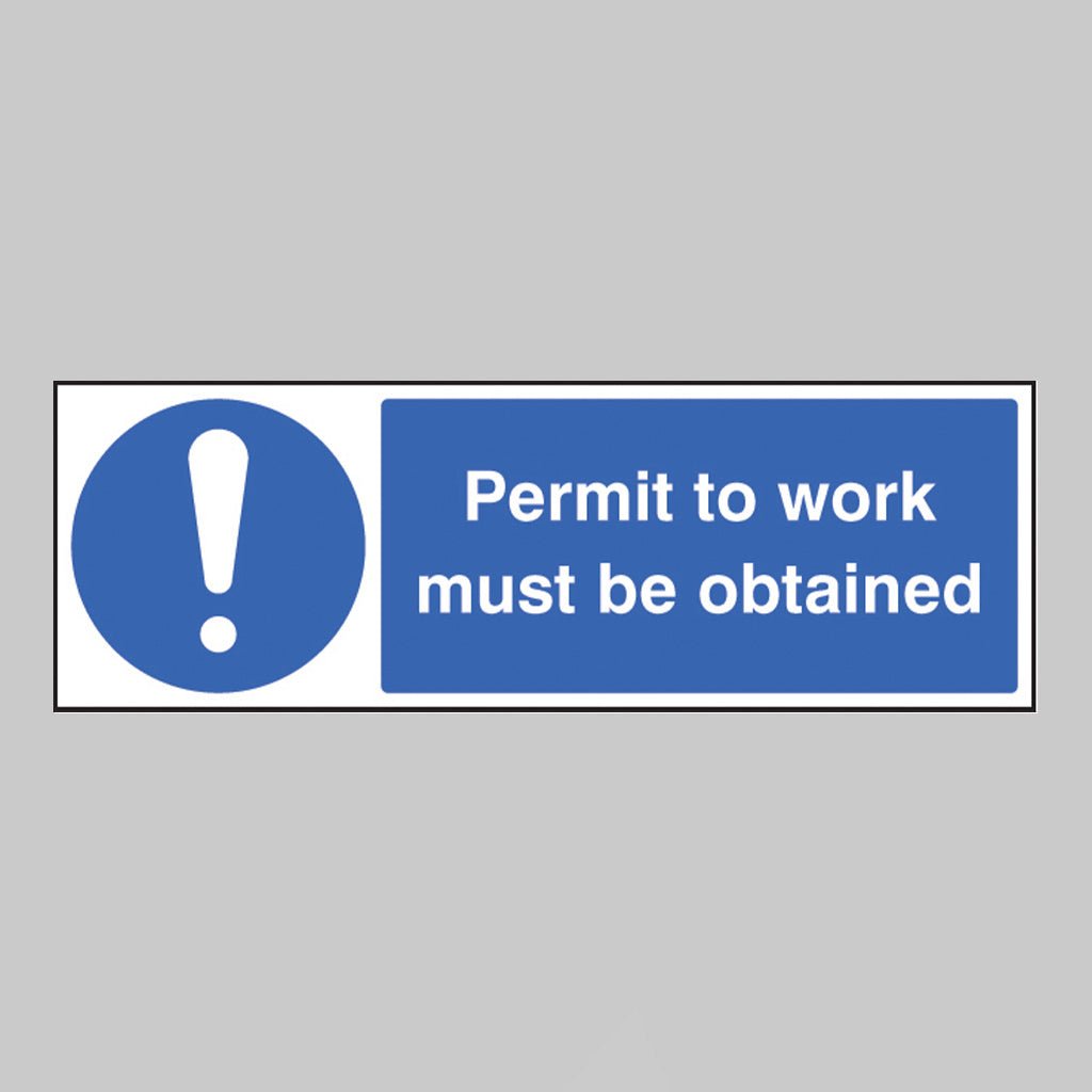 Permit To Work Must Be Obtained Sign - Ready Set SuppliedPermit To Work Must Be Obtained SignRigid Plastic15403G