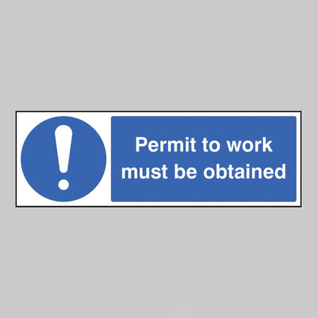 Permit To Work Must Be Obtained Sign - Ready Set SuppliedPermit To Work Must Be Obtained SignRigid Plastic15403G