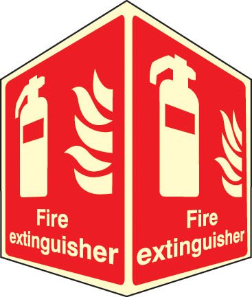 Photoluminescent Fire Extinguisher Projecting Sign - Ready Set SuppliedPhotoluminescent Fire Extinguisher Projecting Sign58011