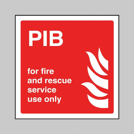 Pib For Fire And Rescue Service Use Only Sign - Ready Set SuppliedPib For Fire And Rescue Service Use Only SignRigid Plastic11110F