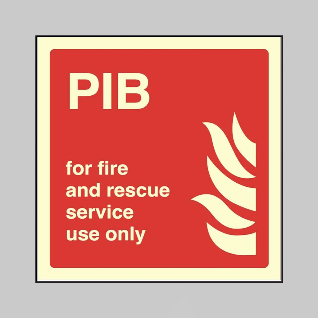 Pib For Fire And Rescue Service Use Only Sign - Ready Set SuppliedPib For Fire And Rescue Service Use Only SignUltra Bright (Class C) Photoluminescent Rigid31110F