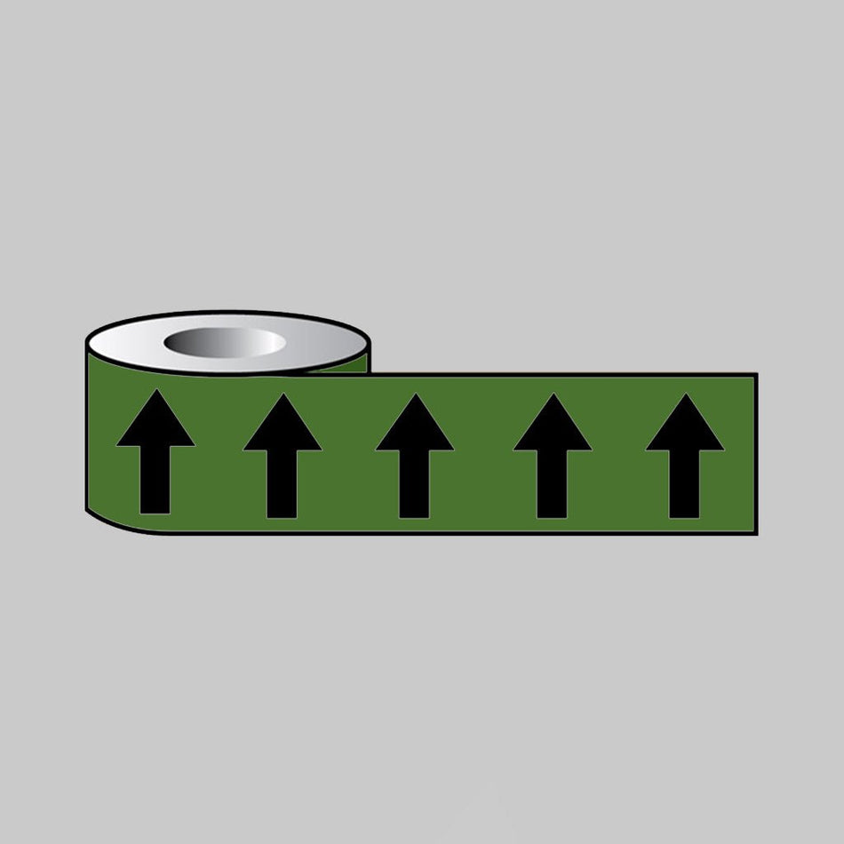 Pipeline Identification Black Arrows On Green (12D45) 50mm X 33m - Ready Set SuppliedPipeline Identification Black Arrows On Green (12D45) 50mm X 33m59877