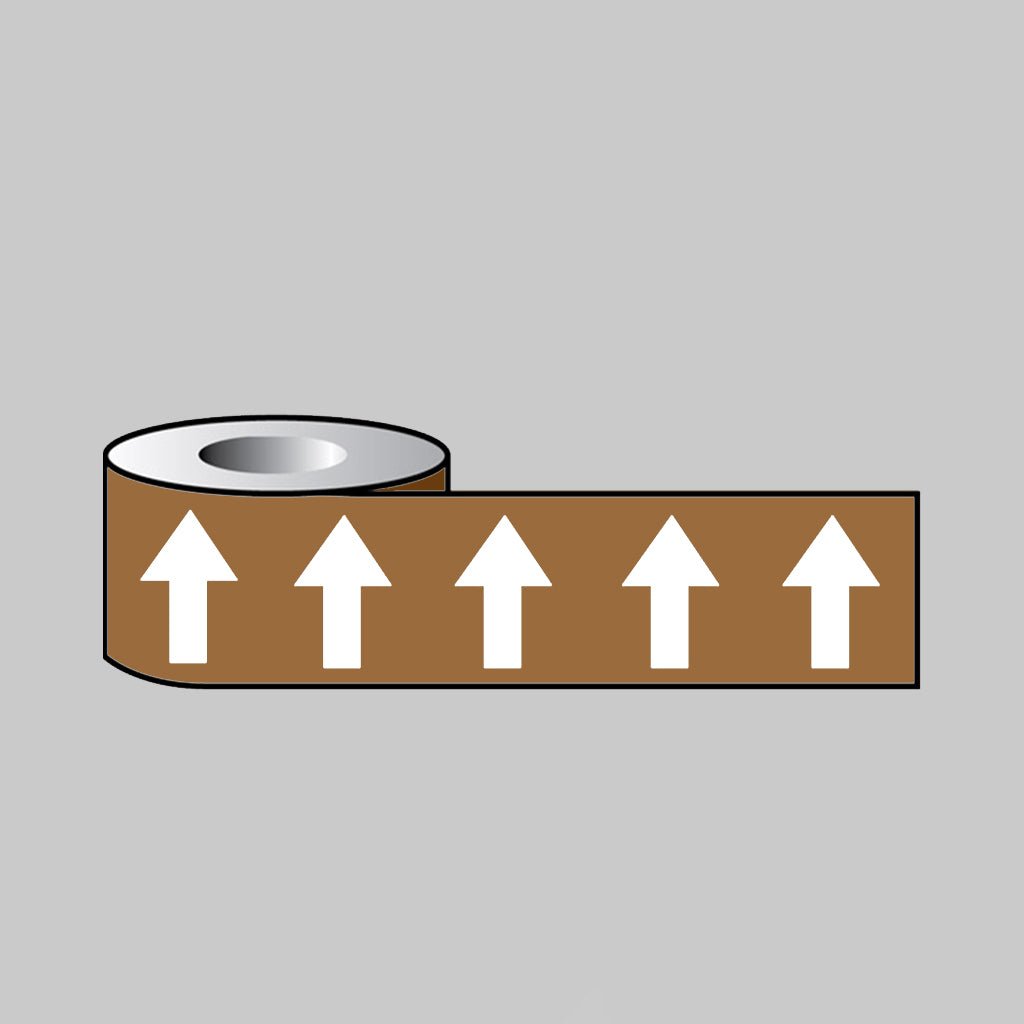 Pipeline Identification White Arrows On Brown (06C39) 50mm X 33m - Ready Set SuppliedPipeline Identification White Arrows On Brown (06C39) 50mm X 33m59879