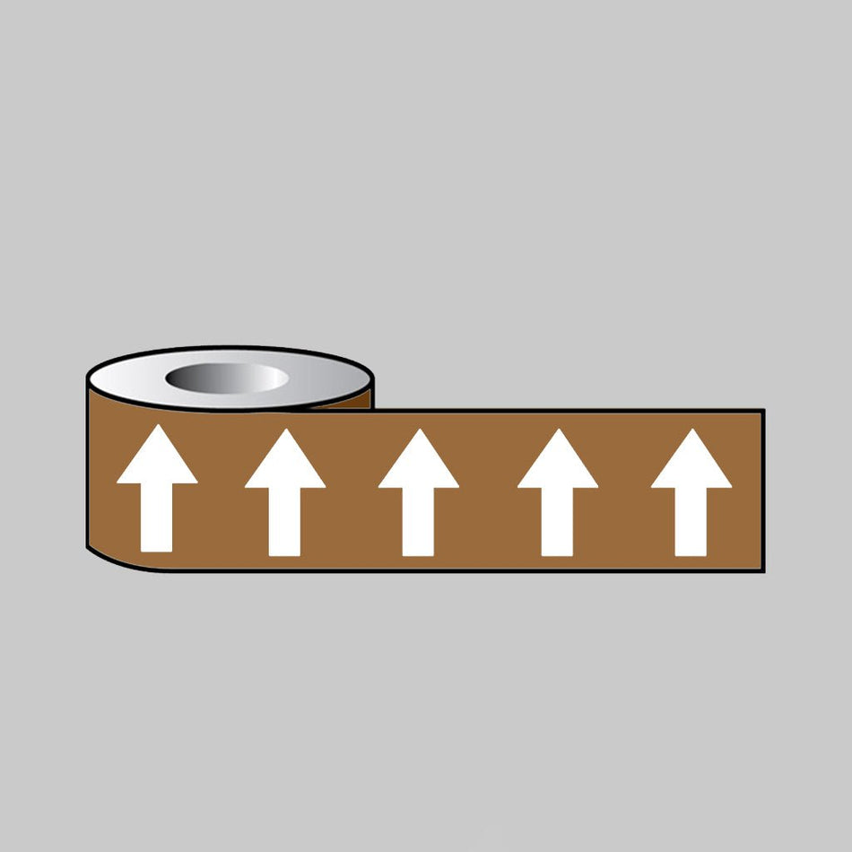 Pipeline Identification White Arrows On Brown (06C39) 50mm X 33m - Ready Set SuppliedPipeline Identification White Arrows On Brown (06C39) 50mm X 33m59879