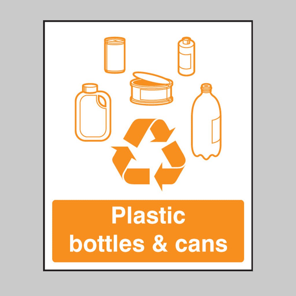 Plastic Bottles & Cans Recycling Sign - Ready Set SuppliedPlastic Bottles & Cans Recycling SignRigid Plastic16618H