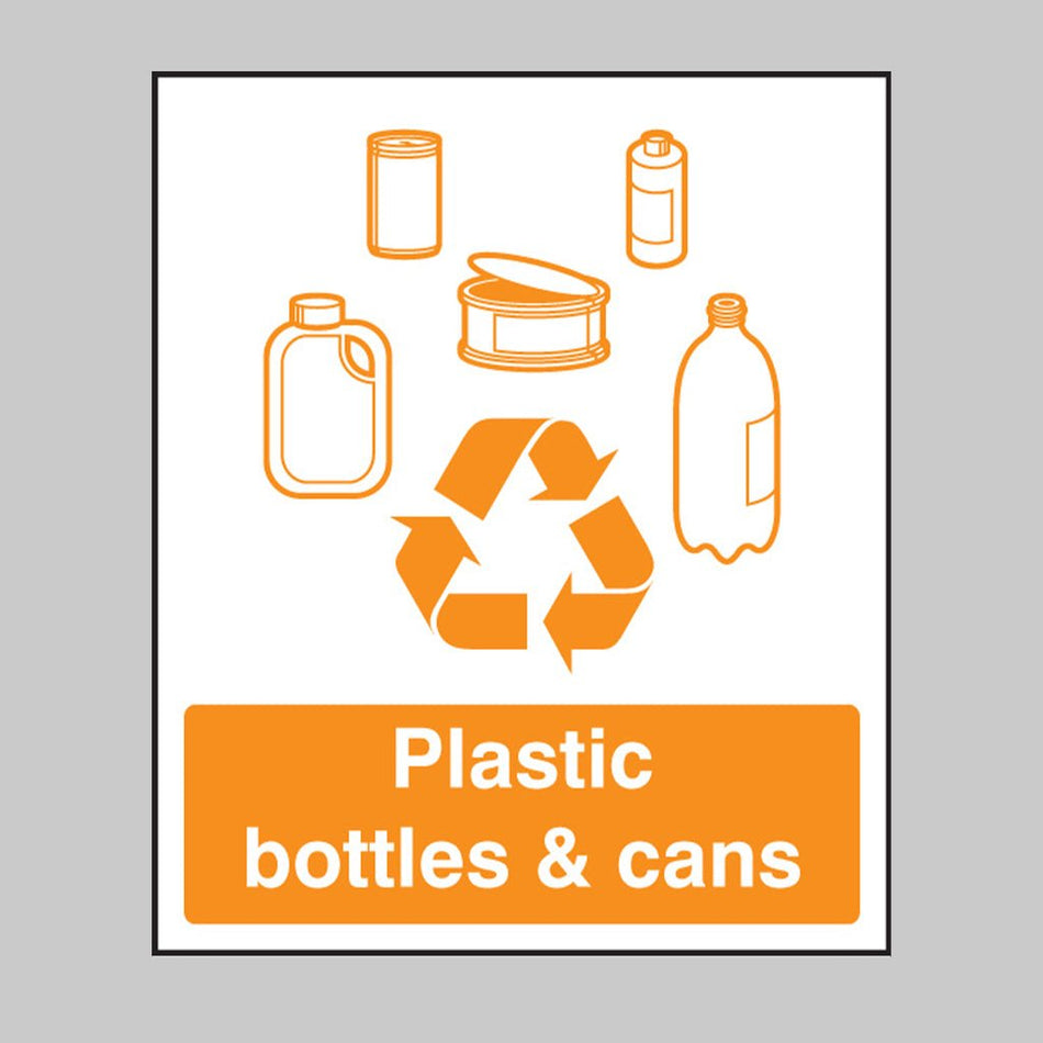Plastic Bottles & Cans Recycling Sign - Ready Set SuppliedPlastic Bottles & Cans Recycling SignRigid Plastic16618H