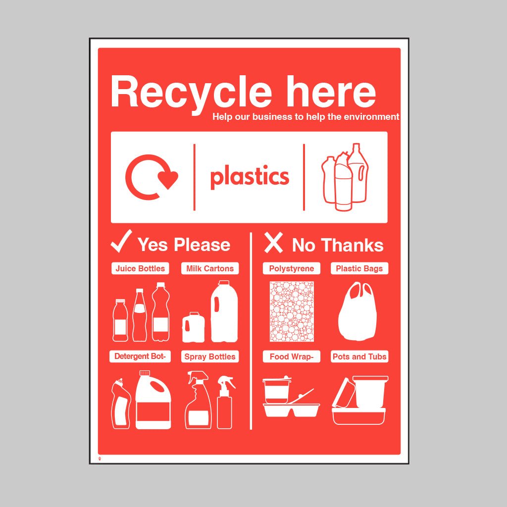 Plastic Bottles - Wrap Recycle Here Sign - Ready Set SuppliedPlastic Bottles - Wrap Recycle Here SignRigid Plastic16676H